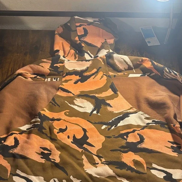 Adidas Camo Hoodie in Orange and Brown - Picture 2 of 2